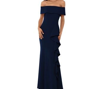 Betsy & Adam Off The Shoulder Gown